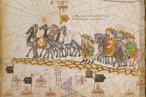 A 14th century representation of the Silk Road.